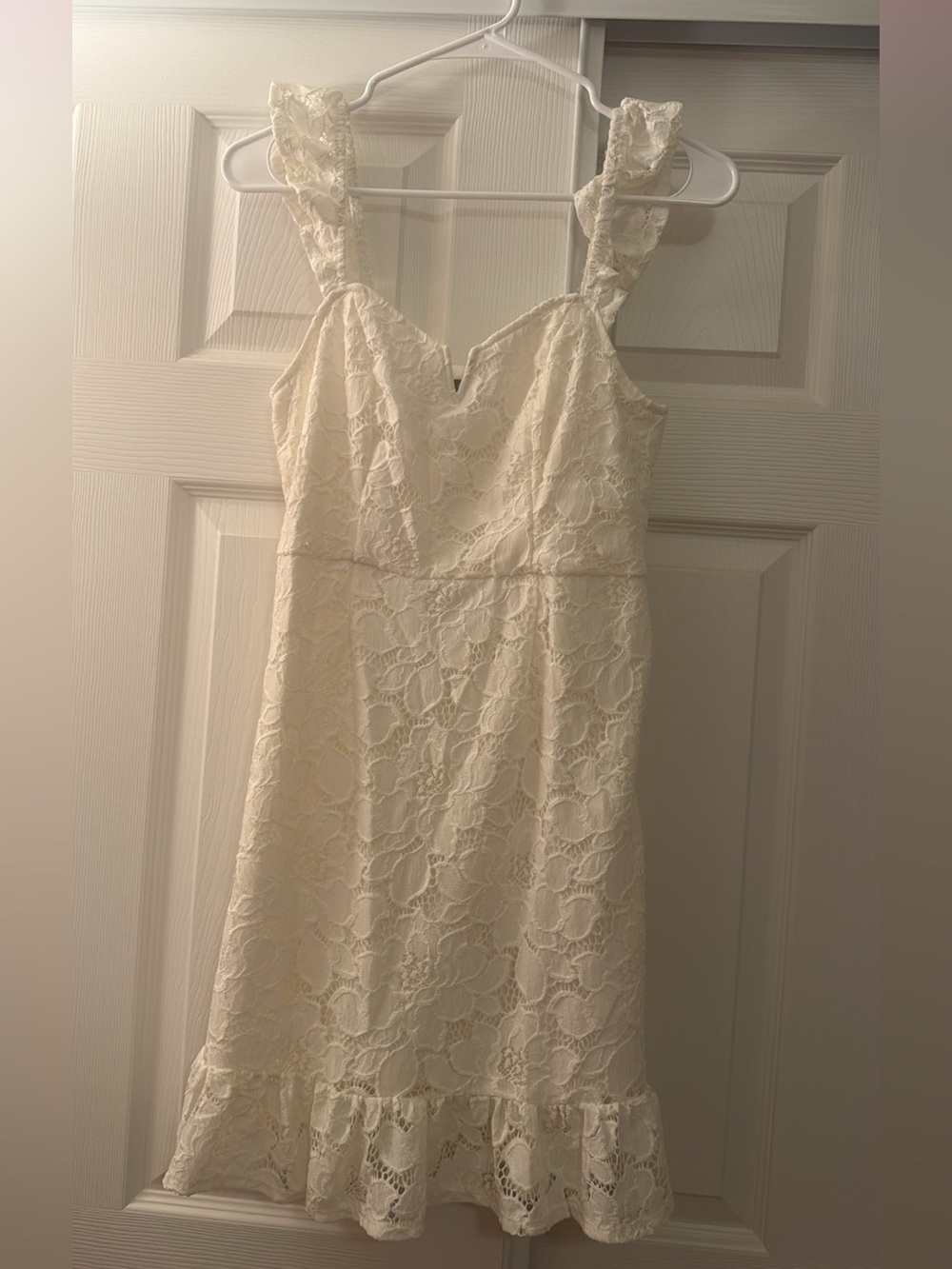 Small Lace Ruffle Strap Slip Dress